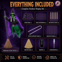 12 FT Animated Hovering Witch Animatronic (Sound & Motion Activated) View 4
