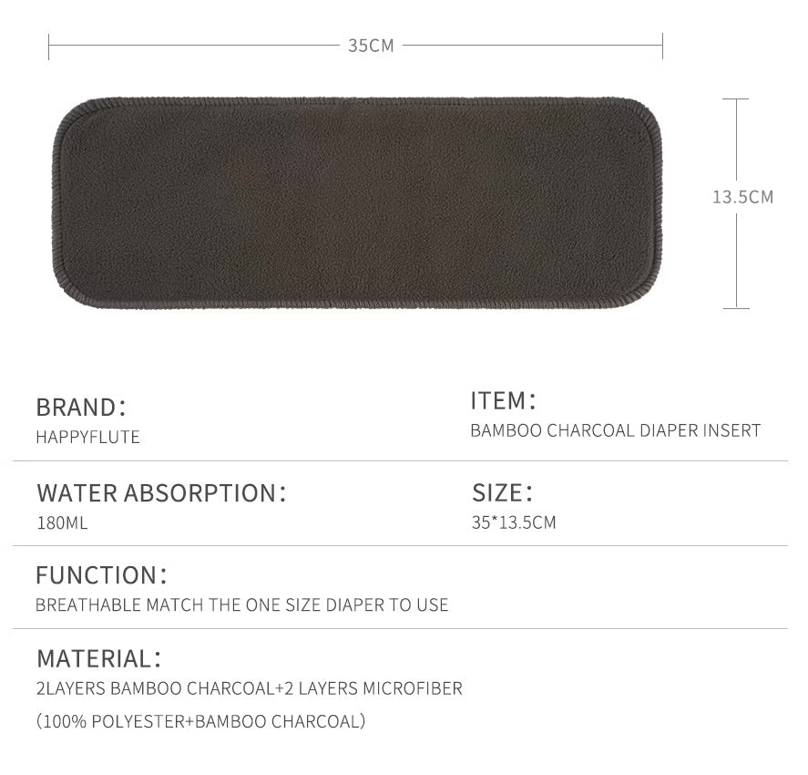 Ultra-Absorbent Bamboo Charcoal Diaper Inserts View 5