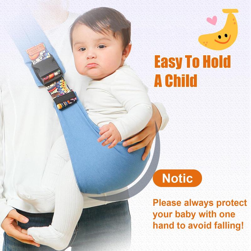 Baby held on the hip in the sling — always keep one hand on your baby View 7