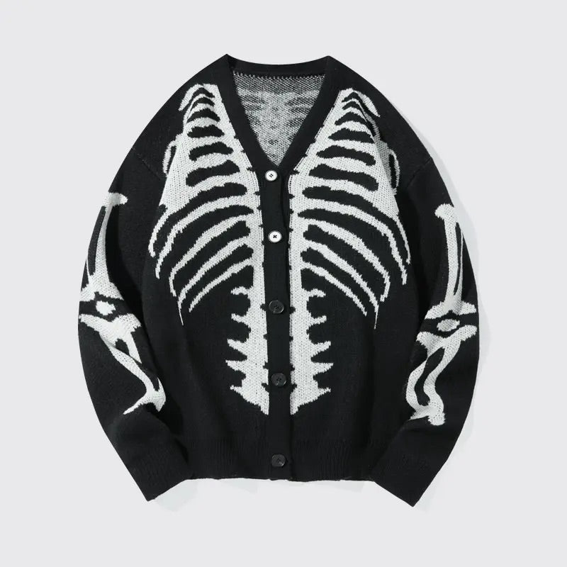 Vintage Skeleton Ribcage Knit Cardigan View 2