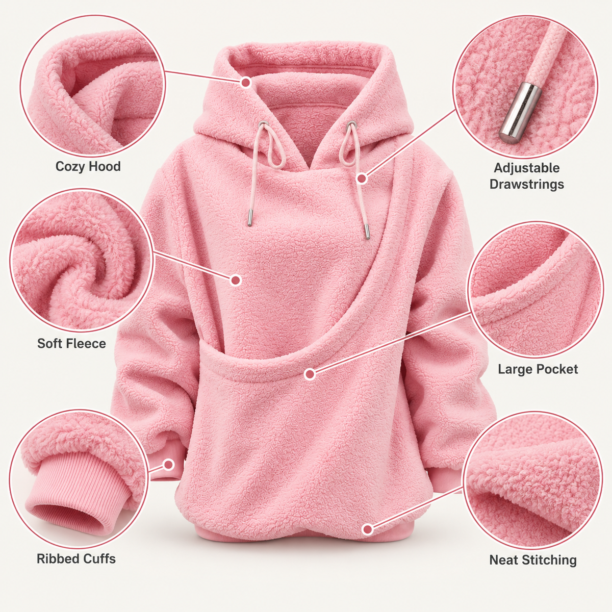 Oversized Cozy Plush Pet Carrier Pouch Pullover Hoodie View 14