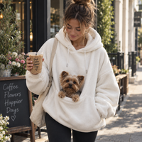 Oversized Cozy Plush Pet Carrier Pouch Pullover Hoodie View 48