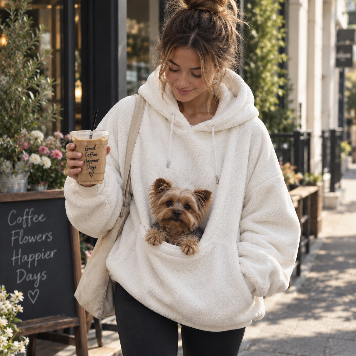 Oversized Cozy Plush Pet Carrier Pouch Pullover Hoodie View 54