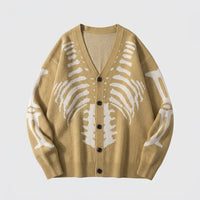 Vintage Skeleton Ribcage Knit Cardigan View 3