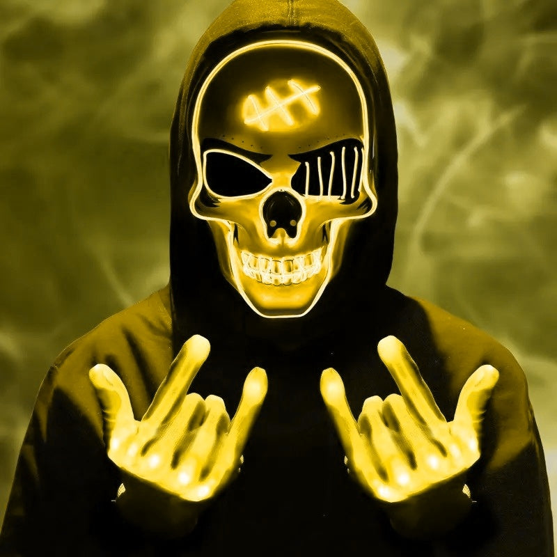 Phantom LED Skull Mask & Skeleton Gloves Set View 12