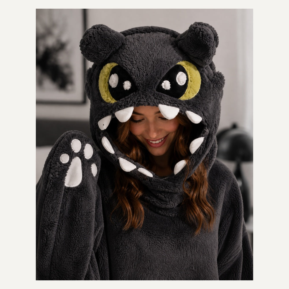 3D Toothless Dragon Wearable Plush Robe & Pajamas View 3