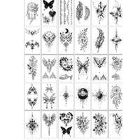 Dark Lace & Rose Temporary Tattoo Sheet (30-Pack) (FREE) View 1