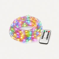 200 LED Christmas fairy curtain lights with remote View 1
