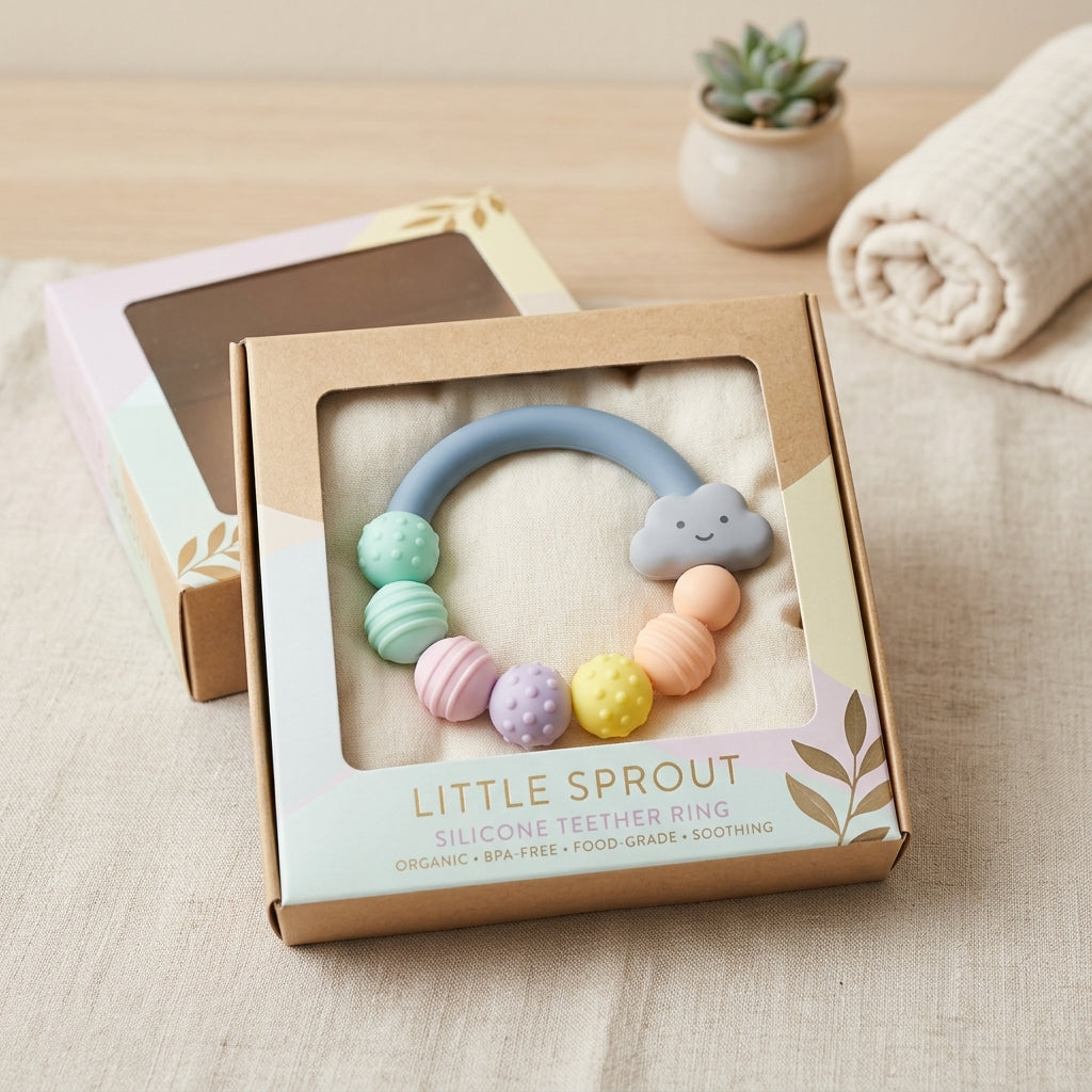 Organic Food-Grade Silicone Teething Ring (FREE) View 1