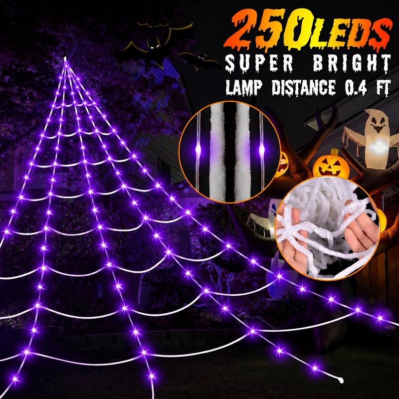 Giant Glowing Spider Web Light View 4