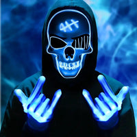 Phantom LED Skull Mask & Skeleton Gloves Set View 9