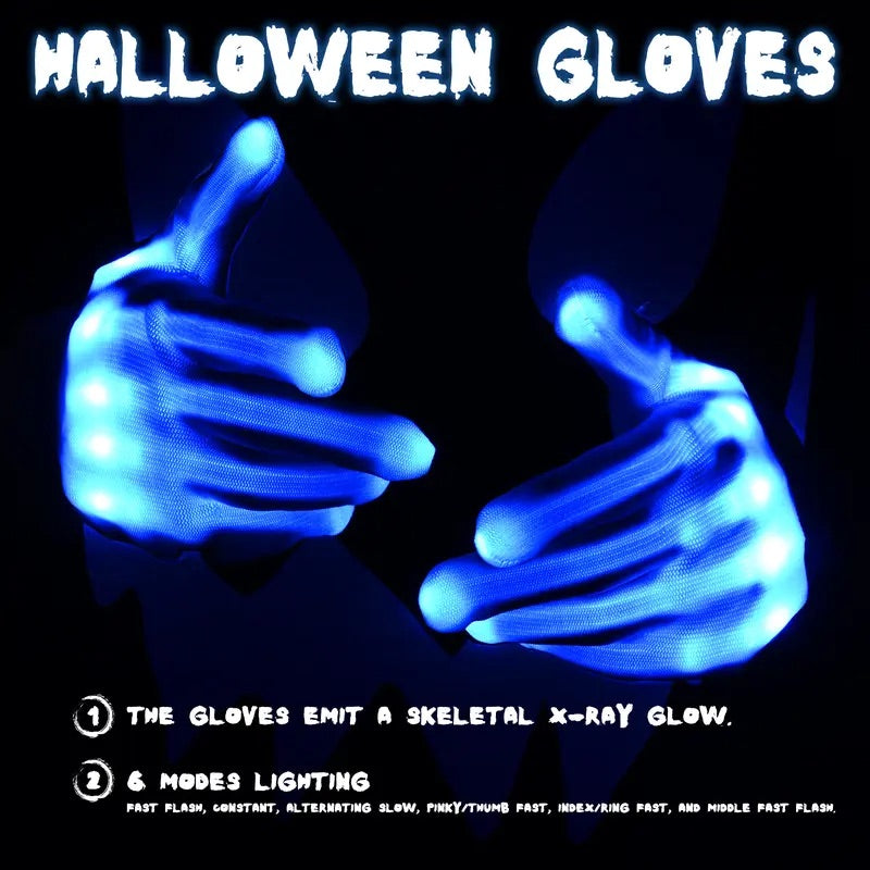 Phantom LED Skull Mask & Skeleton Gloves Set View 6