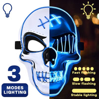 Phantom LED Skull Mask & Skeleton Gloves Set View 4