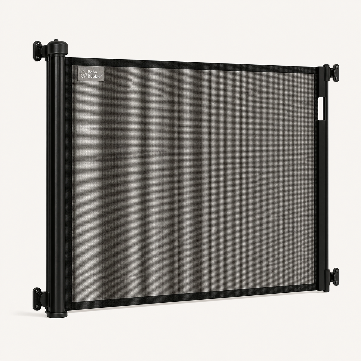 Baby Bubble Extra-Tall Retractable Safety Gate fully extended, studio hero on cream View 4