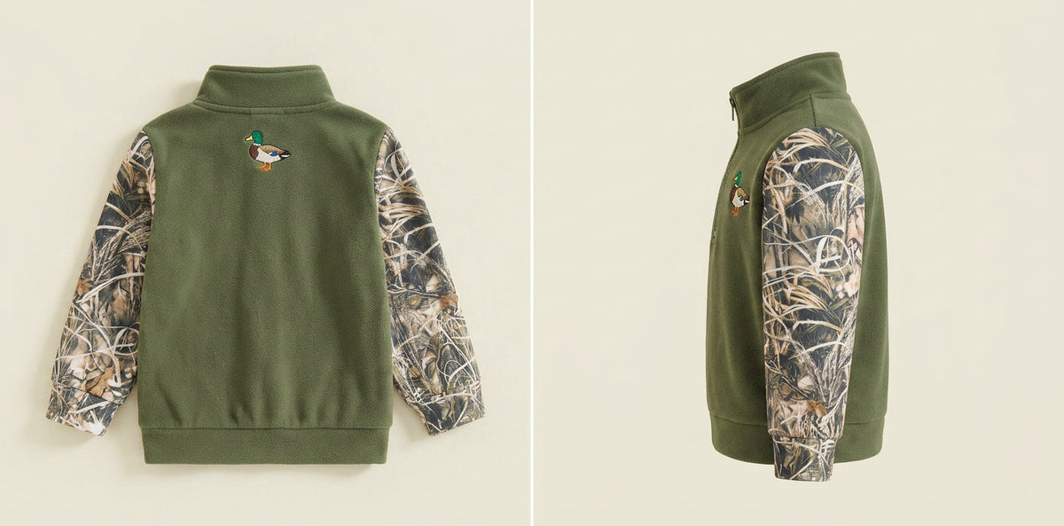 Toddler Duck Camo Patchwork Quarter-Zip Hoodie View 4