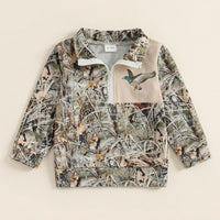Toddler Duck Camo Patchwork Quarter-Zip Hoodie View 13
