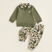 Toddler Duck Camo Patchwork Quarter-Zip Hoodie View 14