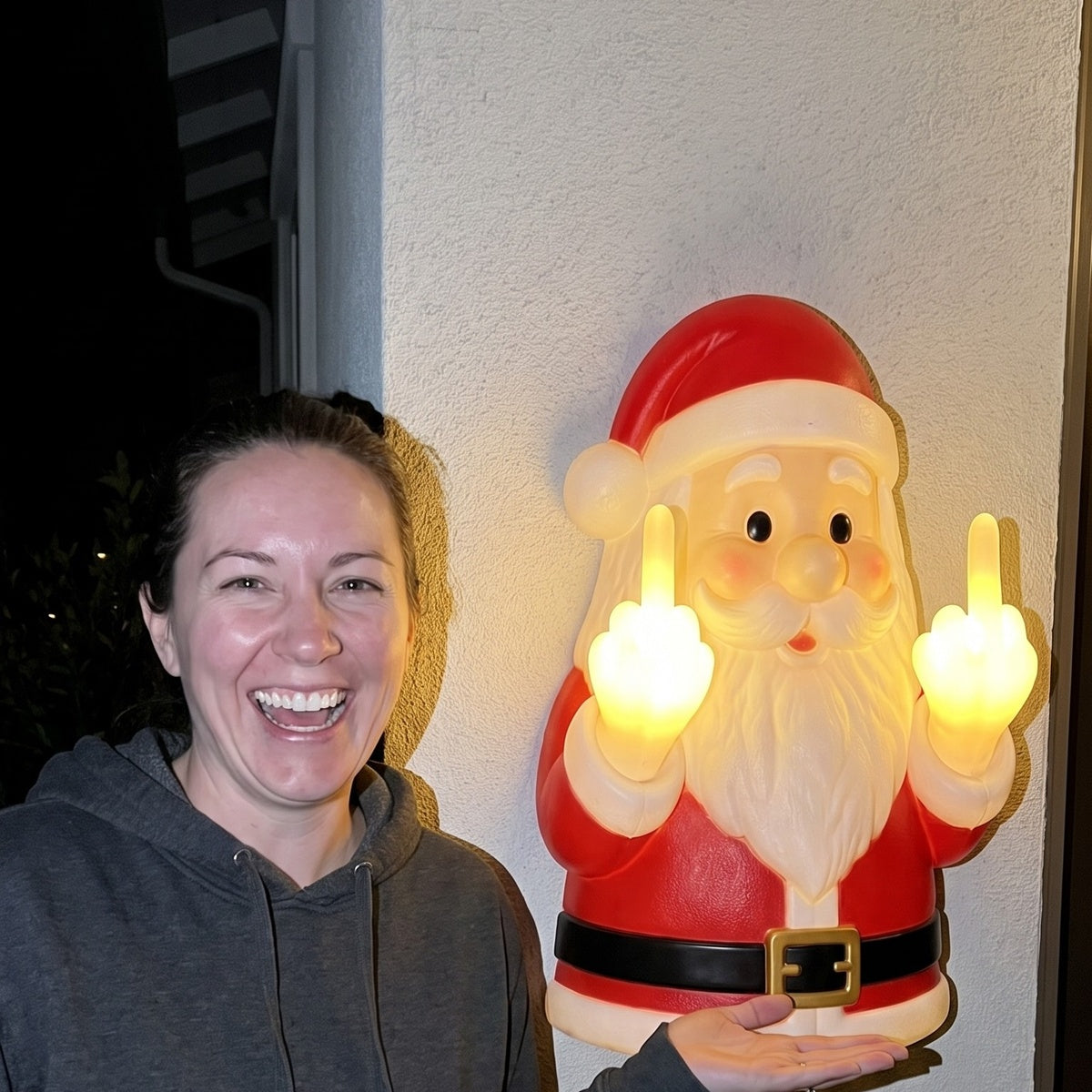 Naughty Santa Halloween and Christmas Lamp View 3